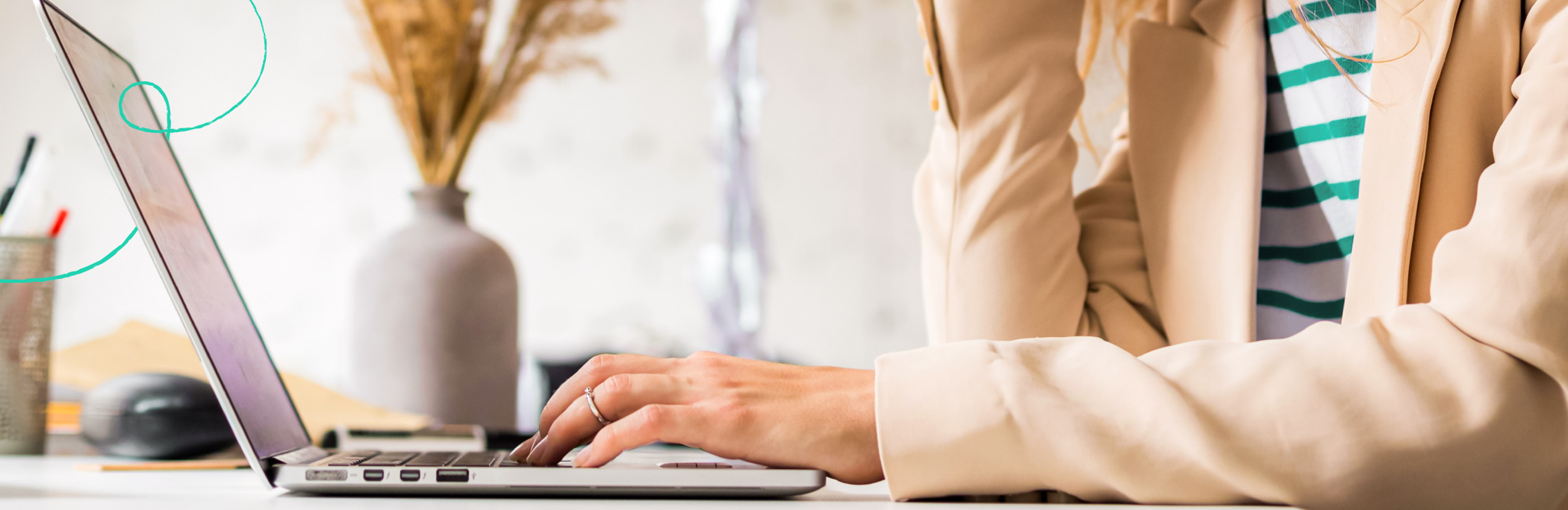 A person using a laptop